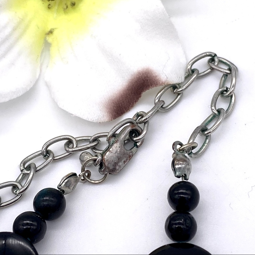 VGUC Black Abalone Shell Disc Choker & Earring Set - Picture 8 of 11